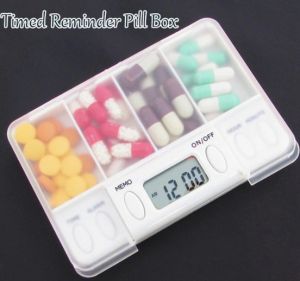 Купить Коробка для таблеток з 4 сітками з таймером. Електронне нагадування про час
