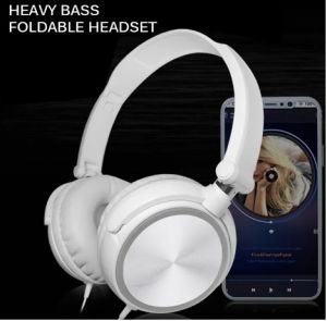 Дротові регульовані навушники складані з мікрофоном 3,5 мм бас, стерео, які підходять для ПК, мобільні навушники