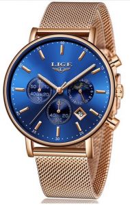 Купить Lige 9894 кварцевые часы со стальным браслетом