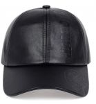 Кепка Pu Leathe з літерним принтом з ПУ шкіри