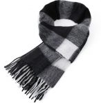 Теплий чоловічий і жіночий універсальний шарф-шаль з китицями