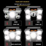 Налобный перезаряжаемый фонарь с пятью головками 