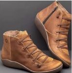 Жіночі черевики на плоскій підошві ПУ шкіра